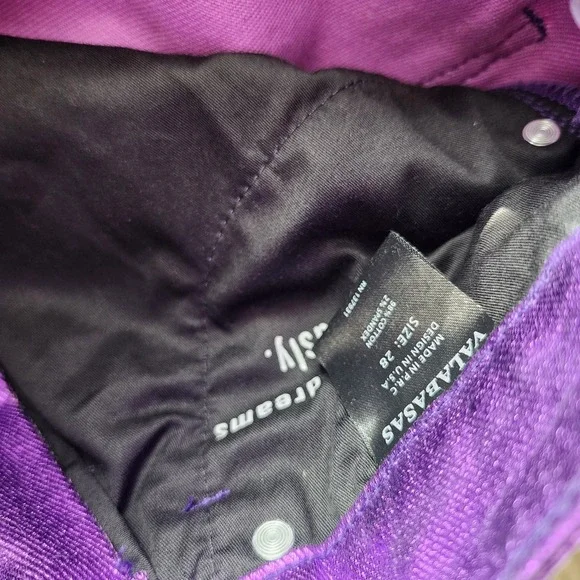 Valabasas Davinchi Purple Waxed Denim Purple Pants Size 28